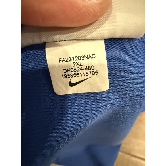 Nike Mens Blue 1/4 Button Polo Dri-Fit Collared Golf Lightweight Shirt Size XXL - Picture 7 of 9